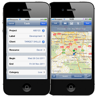 Creaci�n de tarea y c�lculo del itinerario en el agenda de su iPhone
