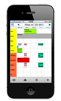 vista semanal de PlanningPME en iPhone