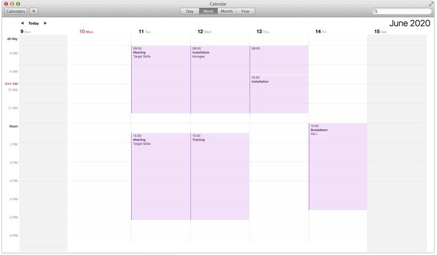 Compartir su calendario en Mac