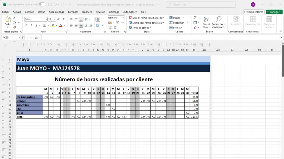 Crear una plantilla de planning en Excel con PlanningPME