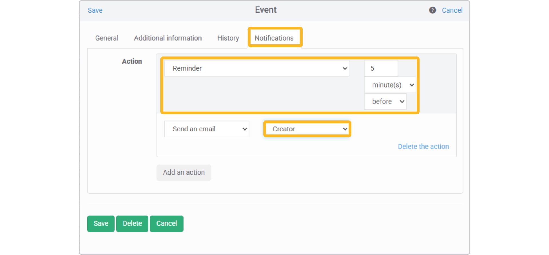 Ejemplos de notificaciones en la planificacin