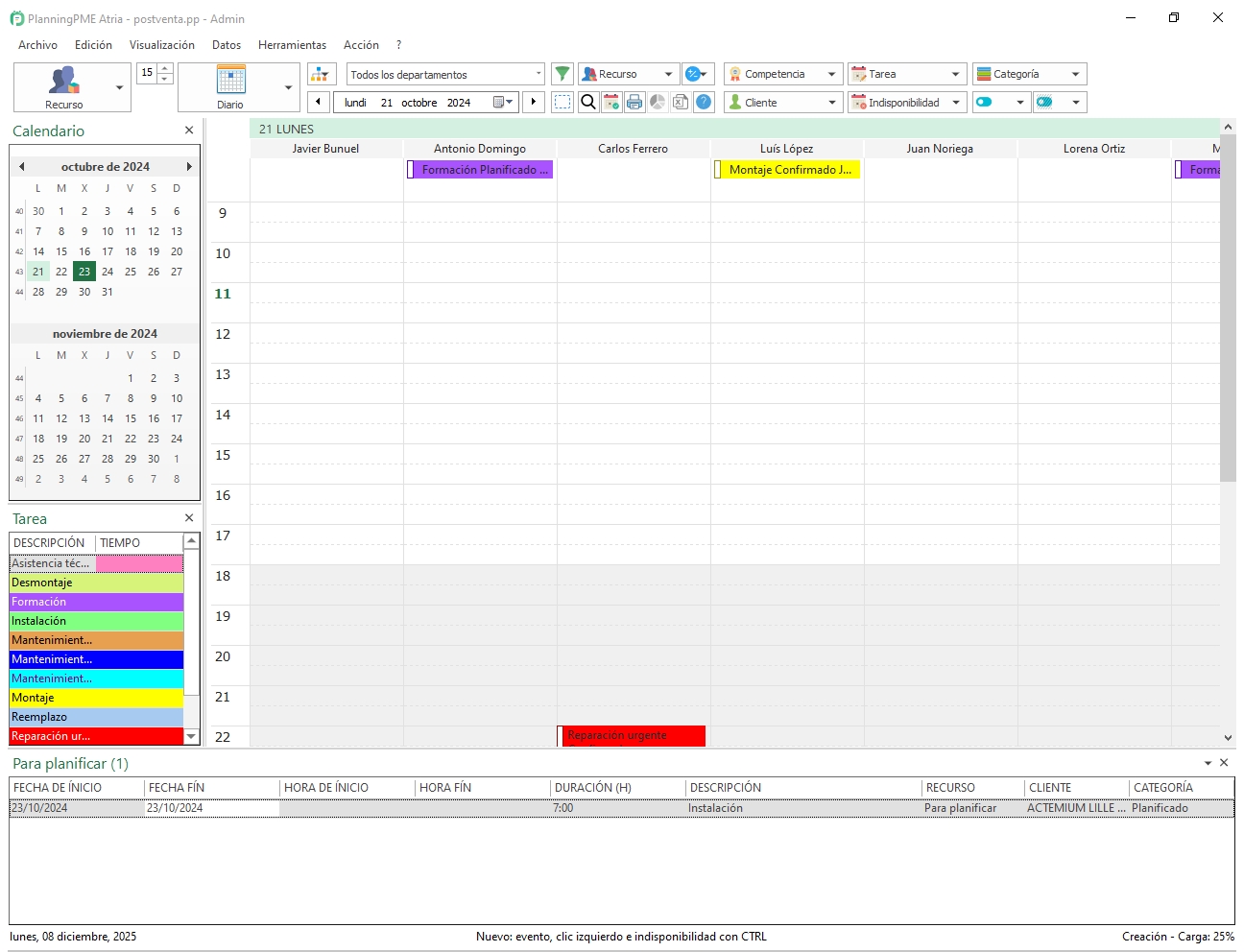 Plan de trabajo diario