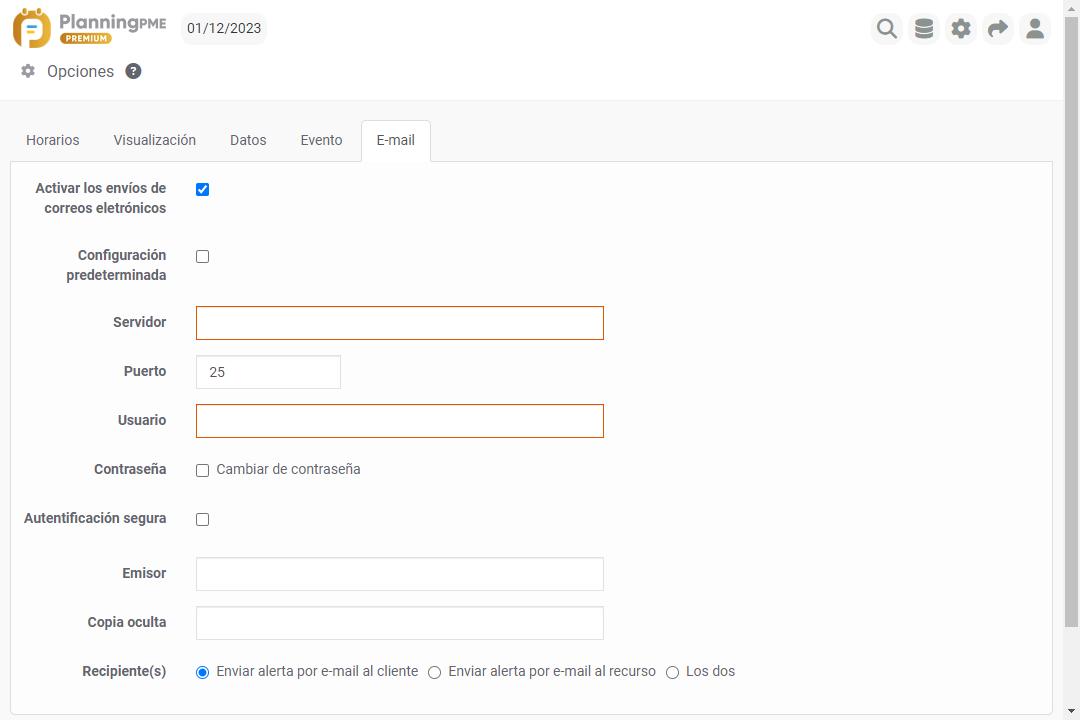 Configurar el envo de correo electrnico