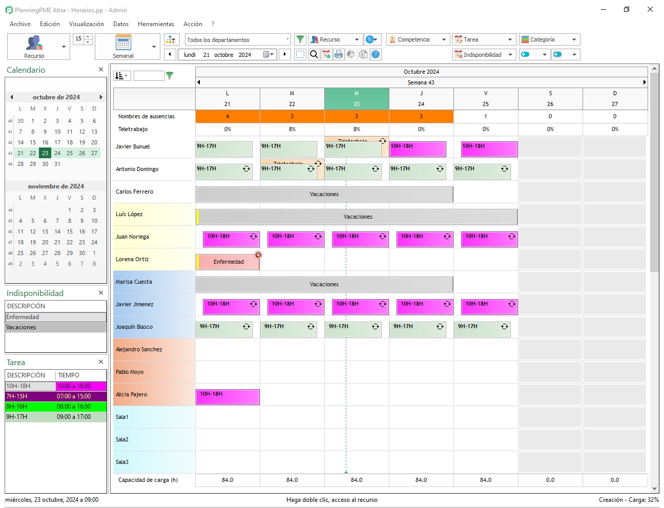 Creacin y visualizacin de tarea con shift