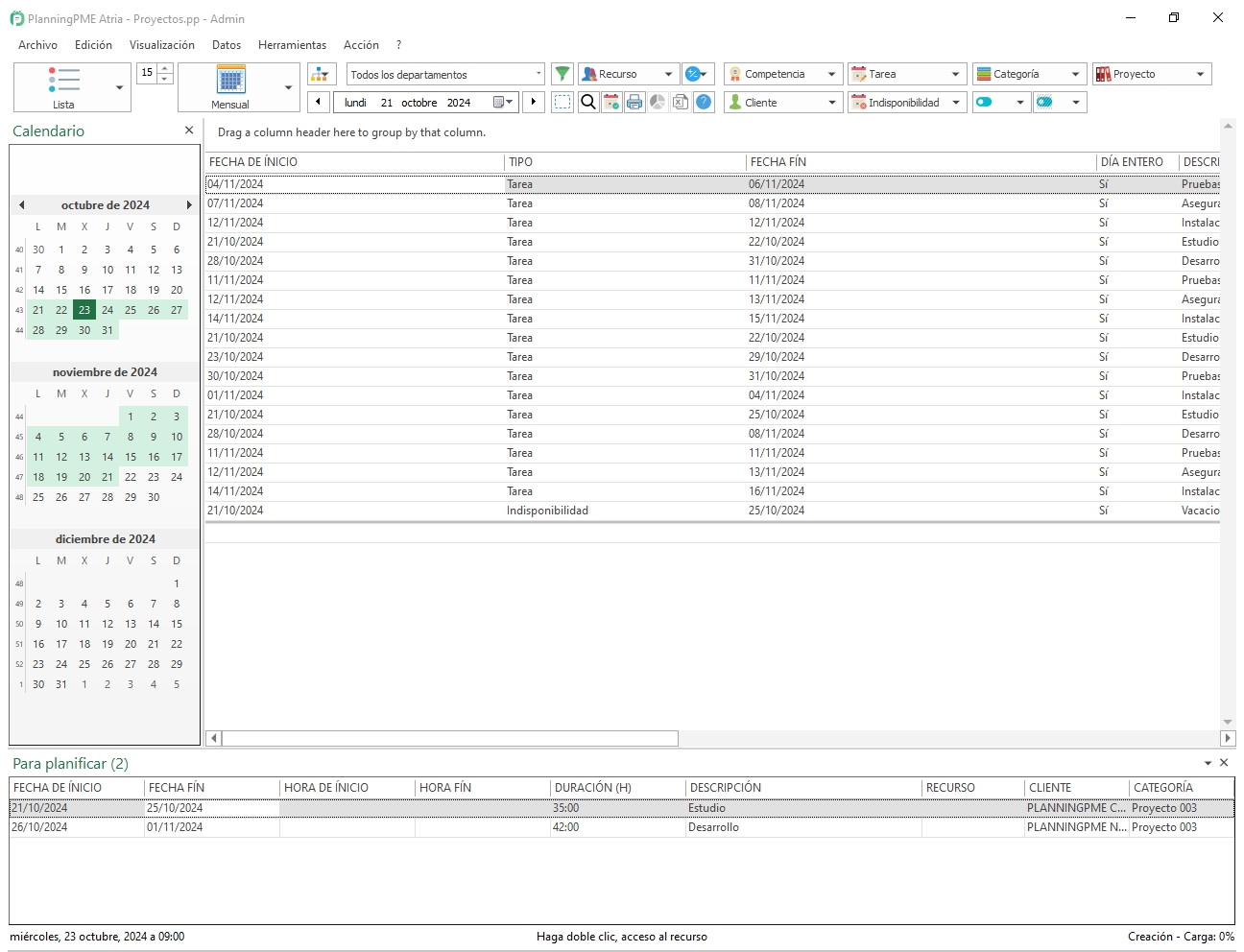 del cliente: PlanningPME