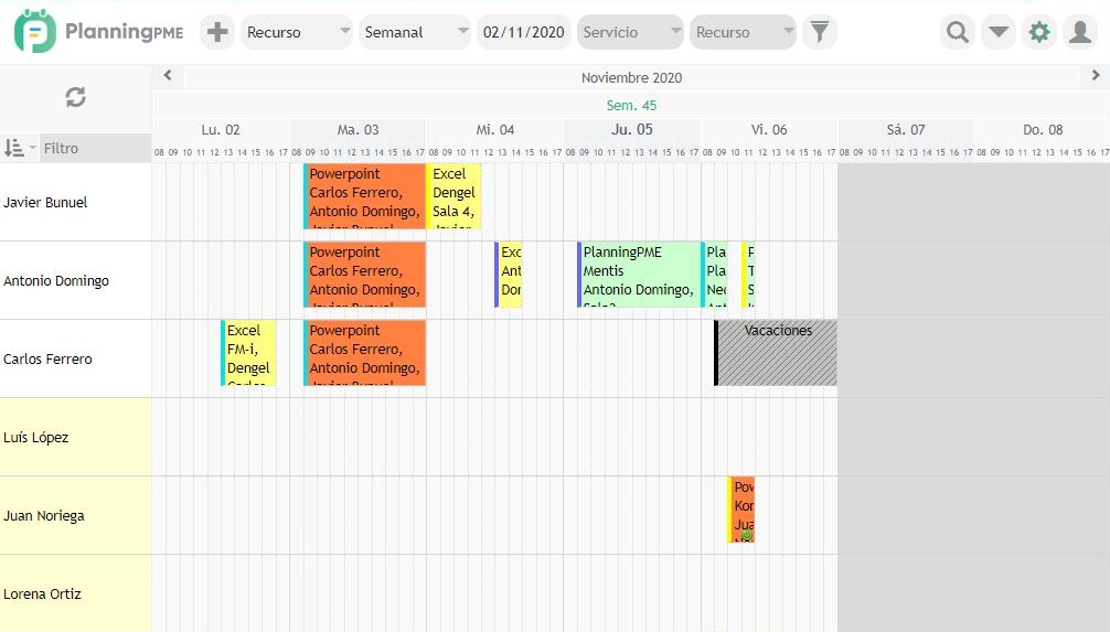  Planning de las formaciones