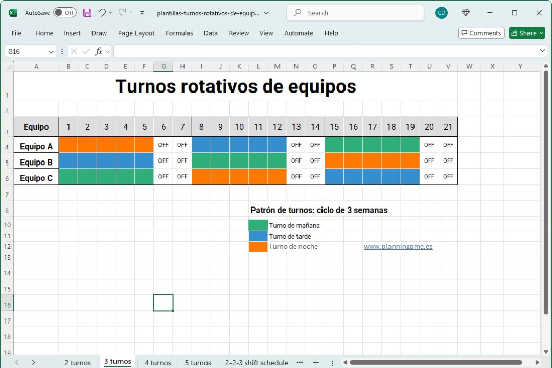Descargar plantillas de gestin de turnos