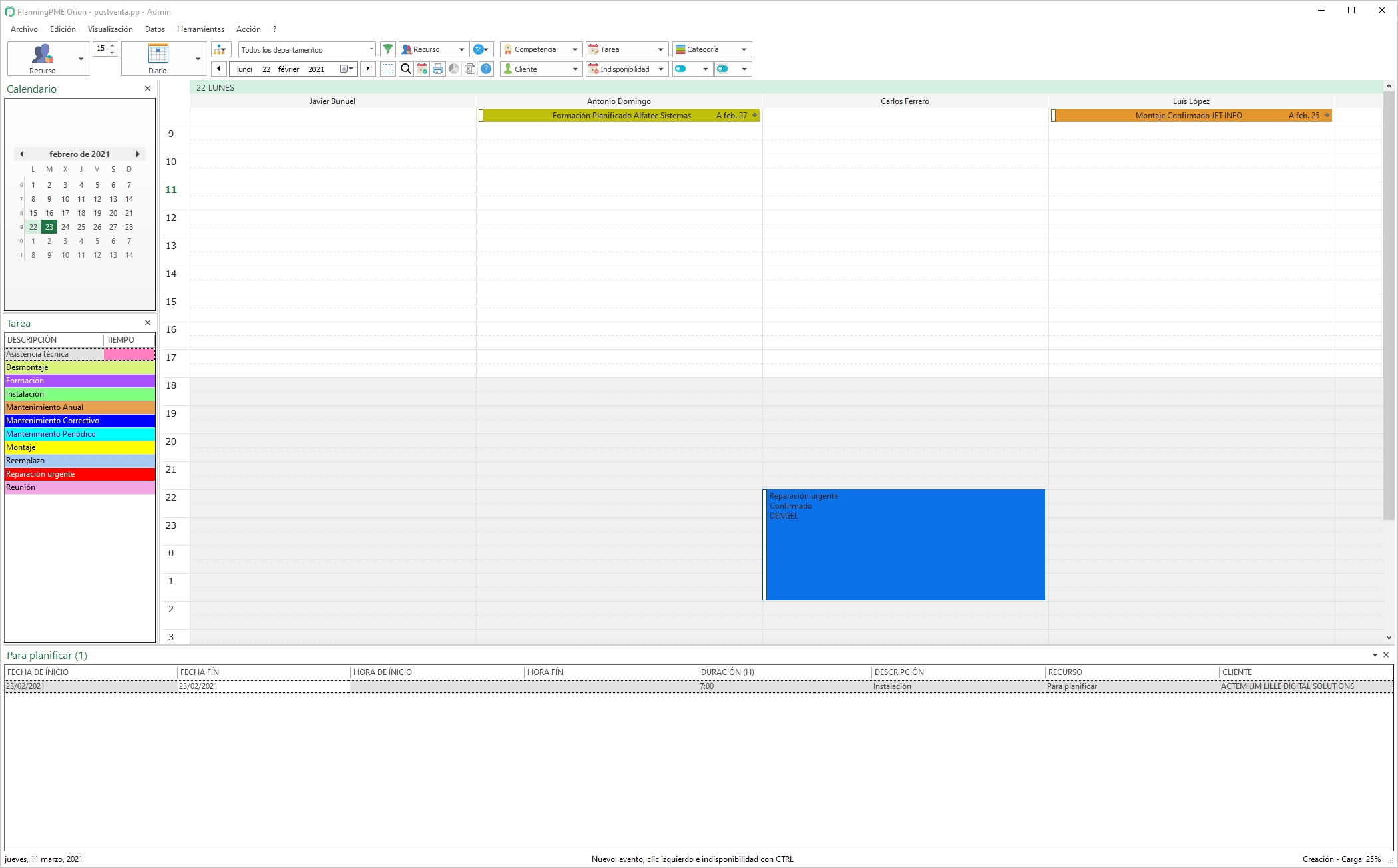 Gestione El Plan De Trabajo Diario Y Semanal Mediante Planningpme